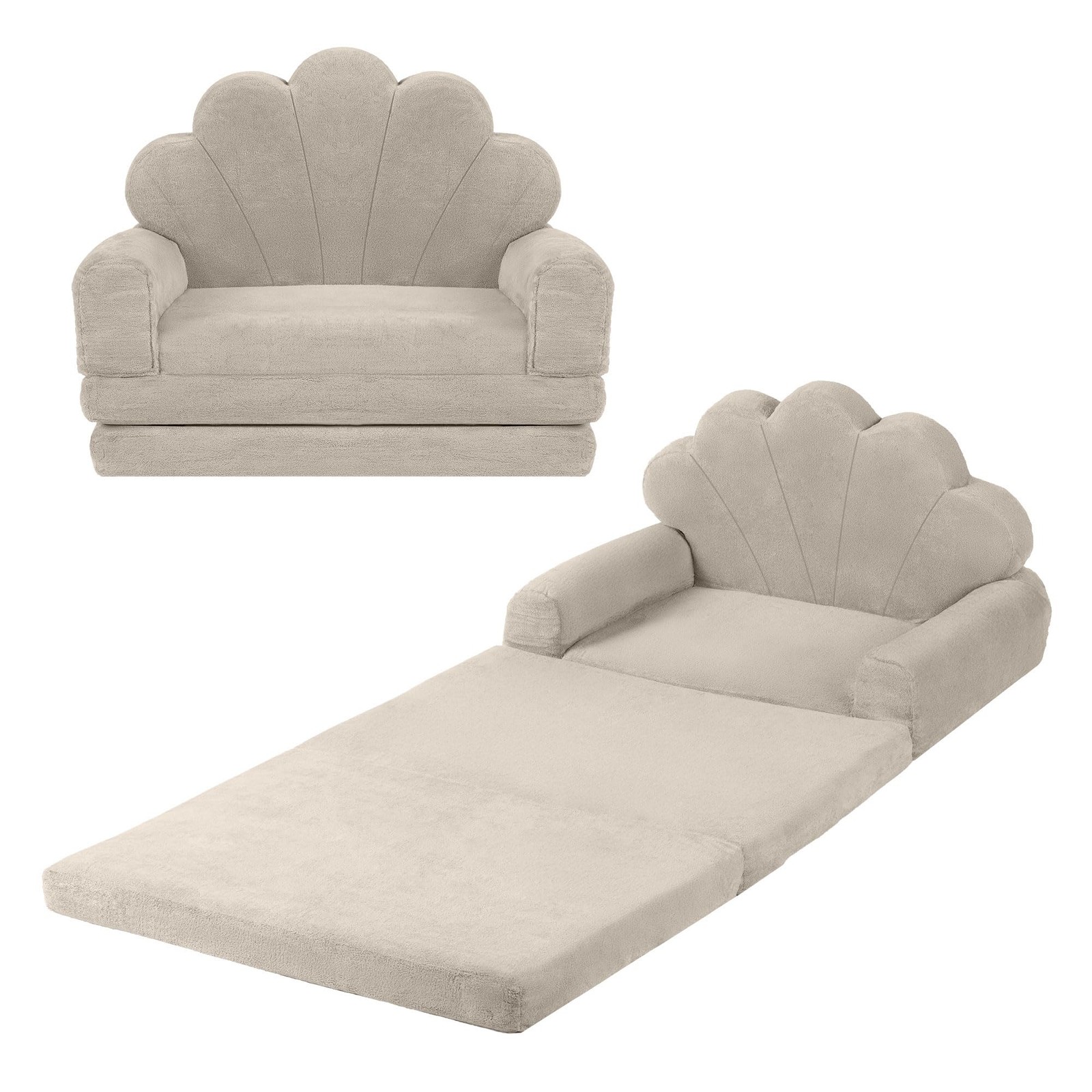 2-in-1 Couch, Couch Fold Out, Comfy Chair, Convertible Sofa to Lounger with P...