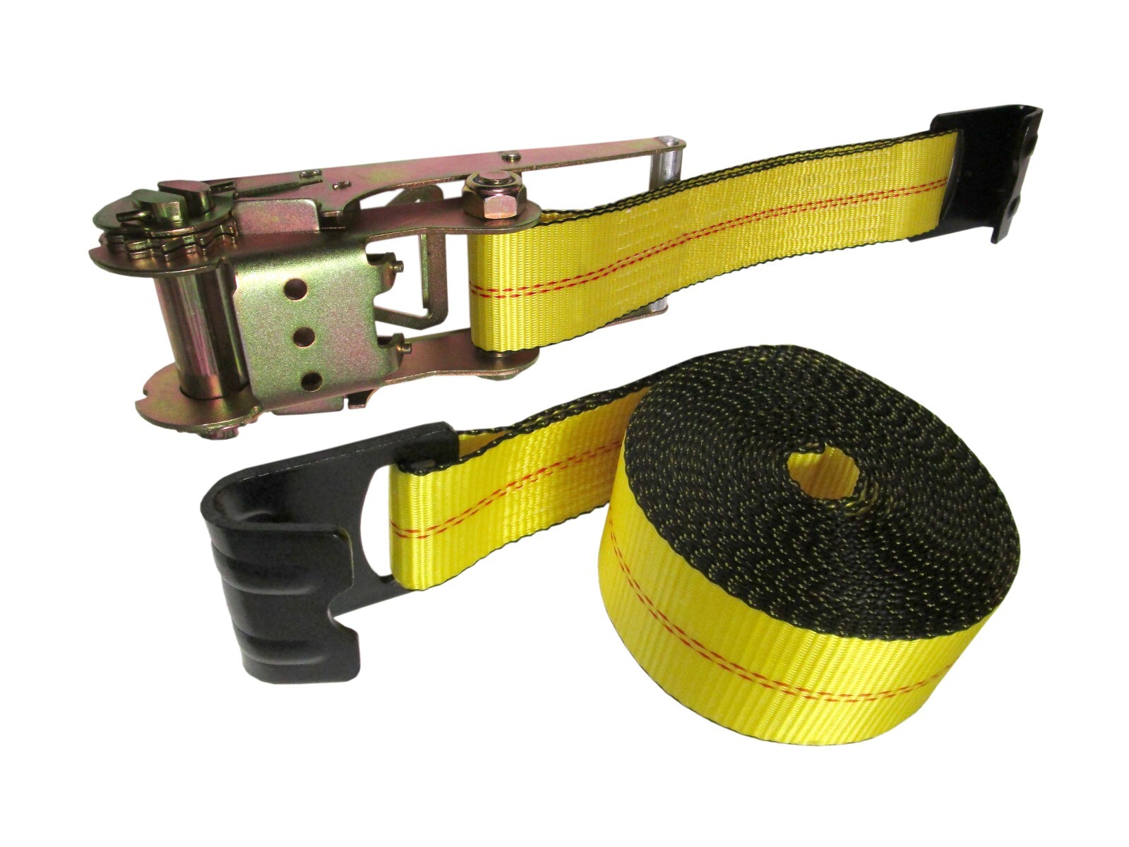 3" x 30' FT Yellow Ratchet Strap w/ Flat Hooks Heavy Duty 16,200 LBS Capacity