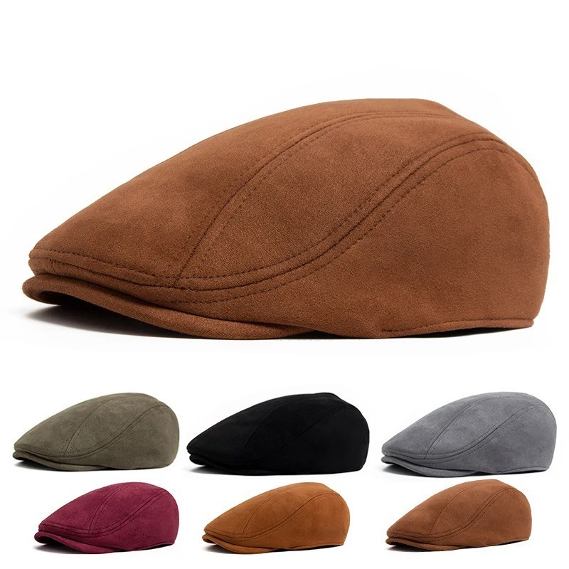 Hat Herringbone Ivy Hat Wool Stripe Gatsby Cap Golf Driving Flat Cabbie Newsboy