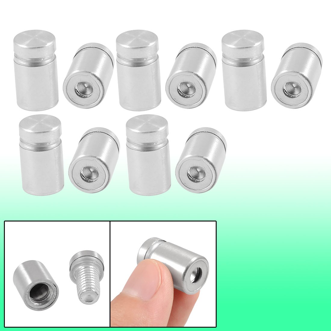 Advertisement Nails Box Screws Glass Standoff Pins 12mm x 20mm 10pcs