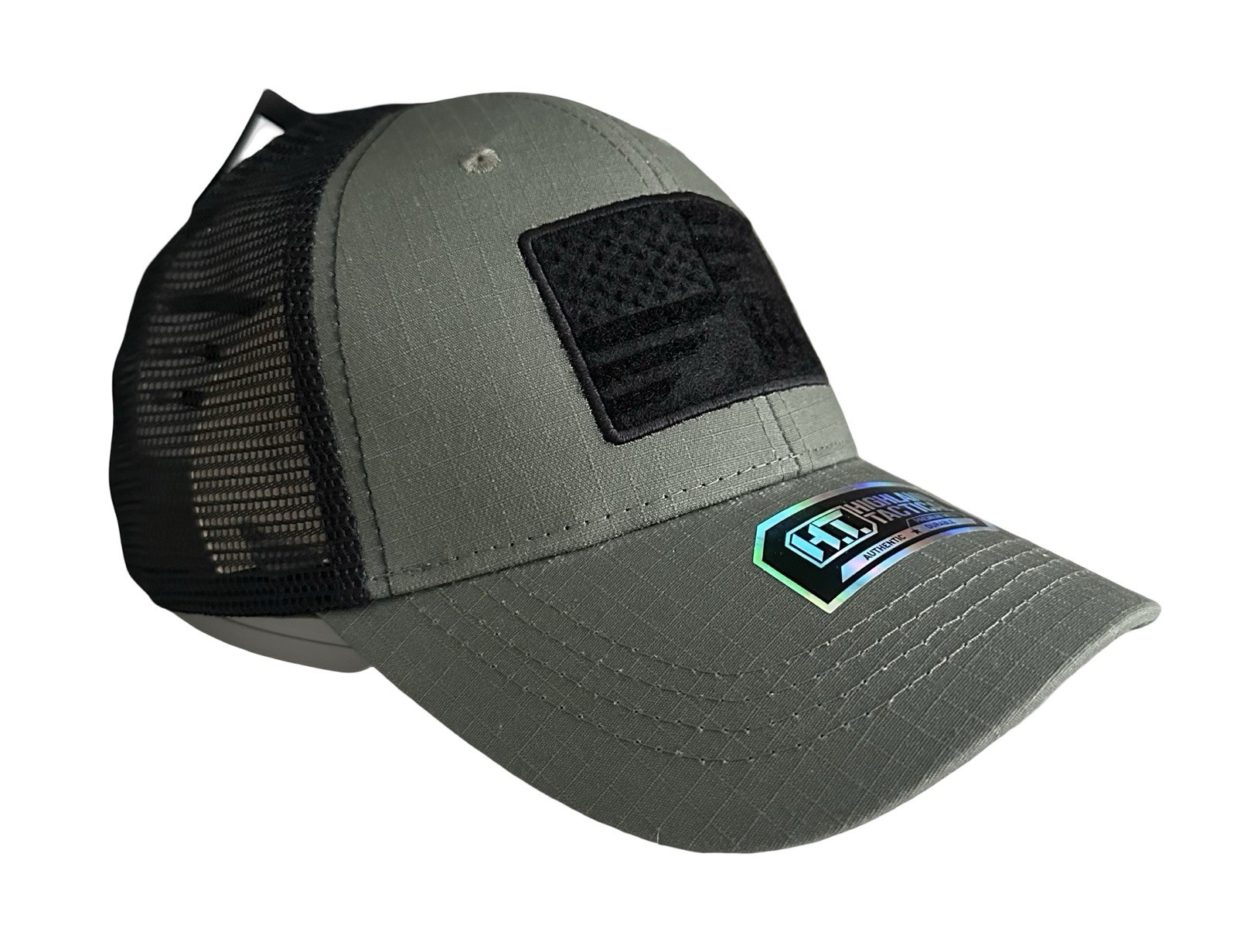 Highland Tactical Olive Snapback USA Flag Mesh Hat - OSFM