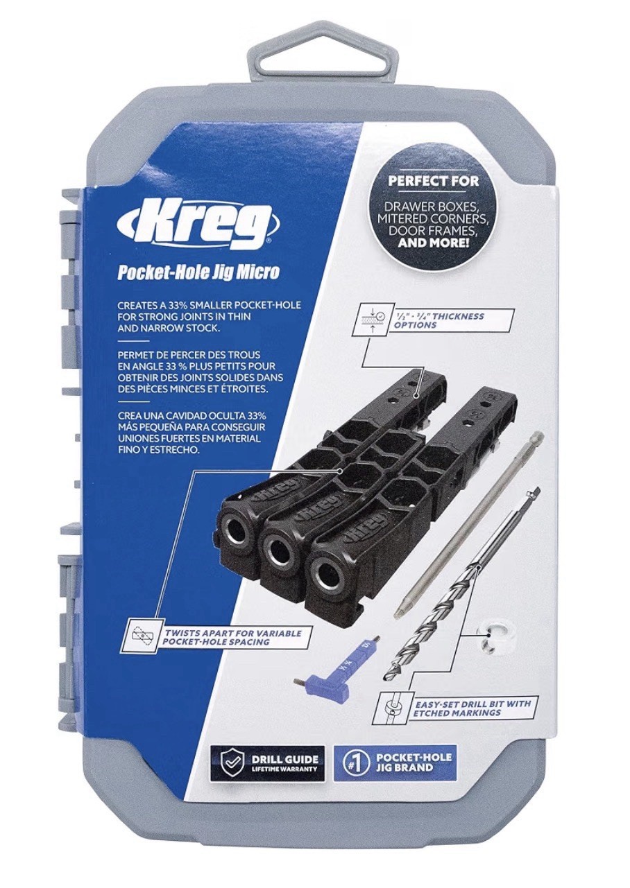 Kreg KPHJ230 Pocket-Hole Jig Micro Kit for 1/2” & 3/4” Stock Woodworking