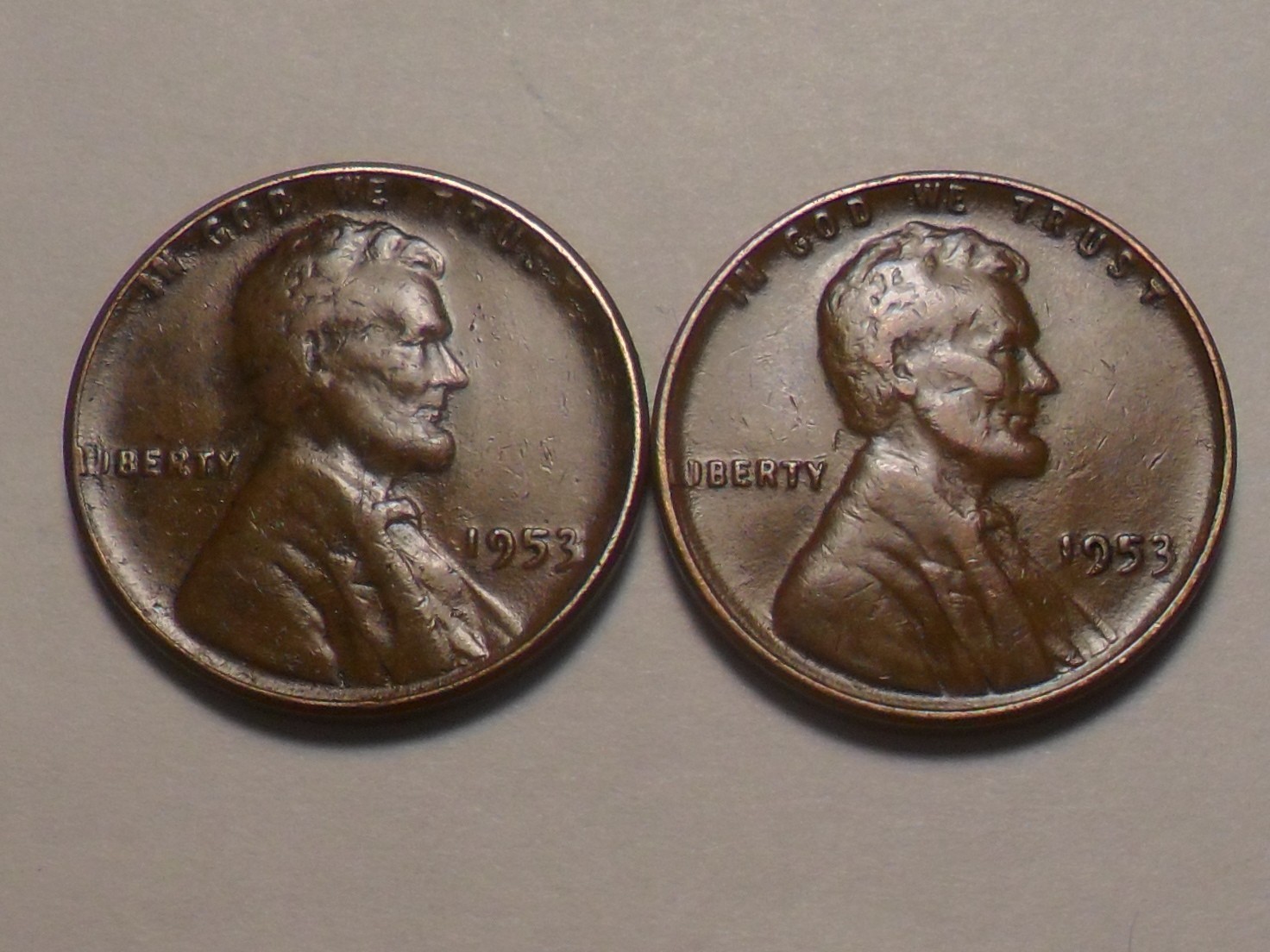 1953-P NICE "HIGH GRADE!! TRAIL DIE ERROR" LINCOLN COPPER CENT 2 PC SET!!!!