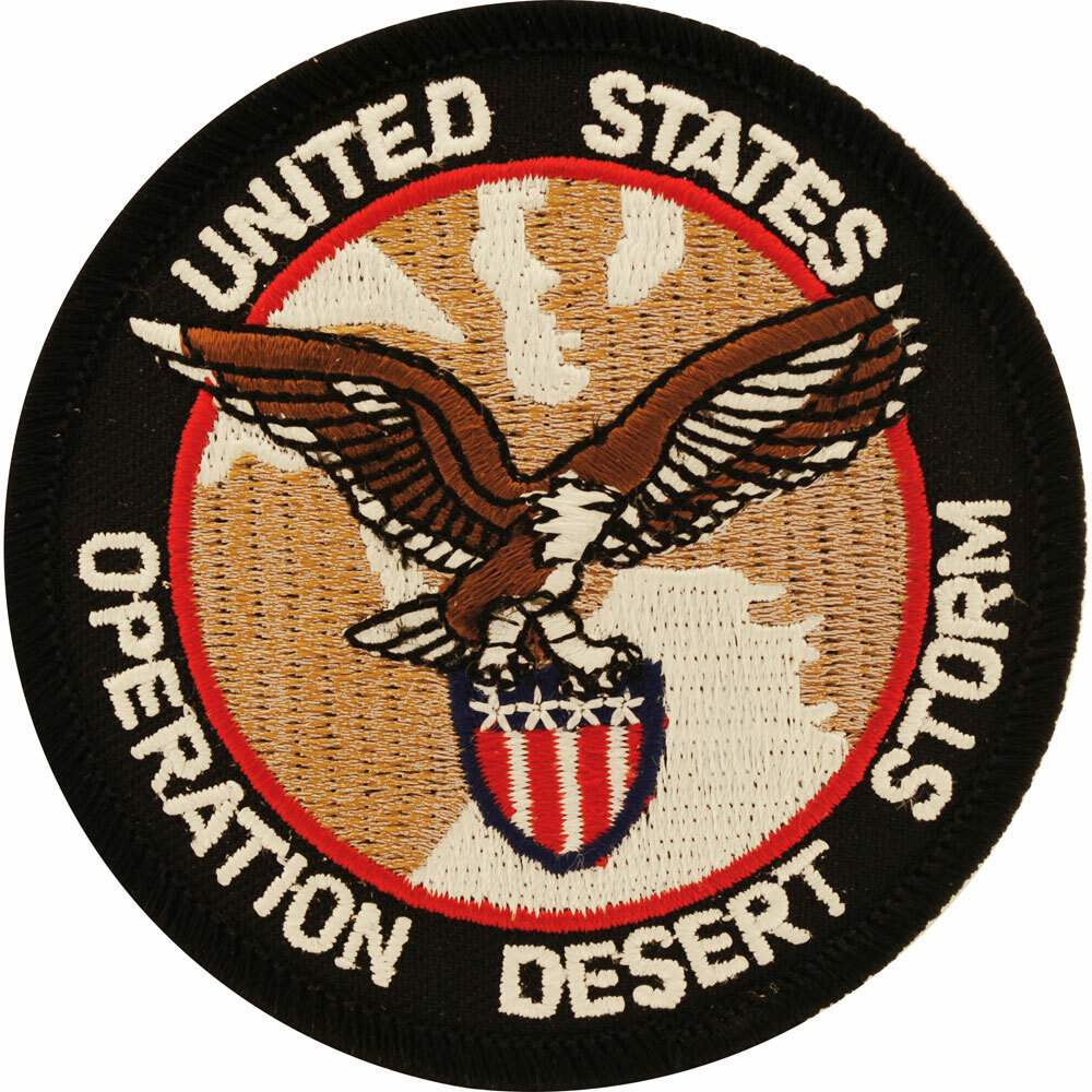DESERT STORM EAGLE-SHIELD Embroidered Shoulder Patch 3" (0427)