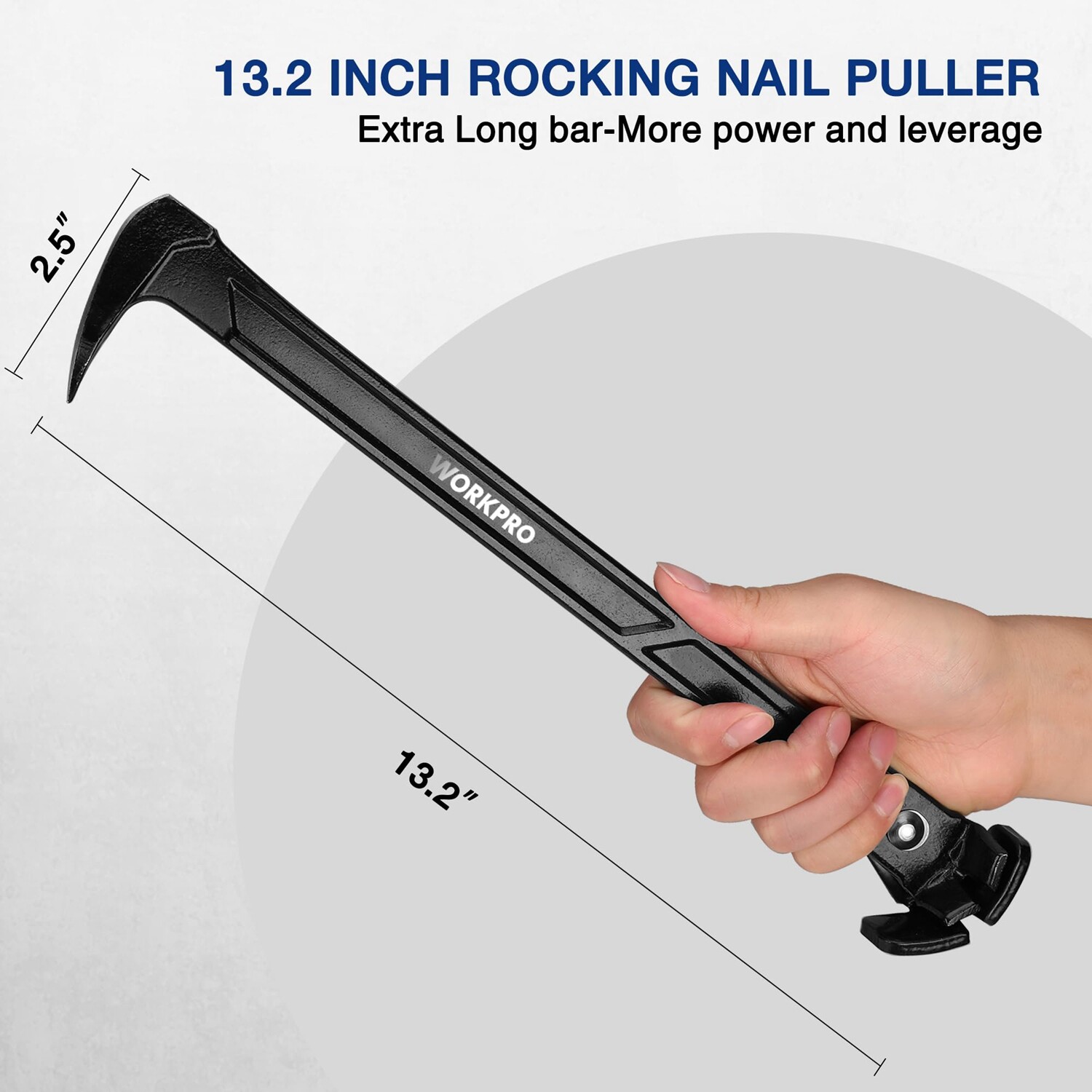 WORKPRO Nail Puller 13" Cat Paw Pry Bar Nail Remover Set Paw Rocking Nail Puller