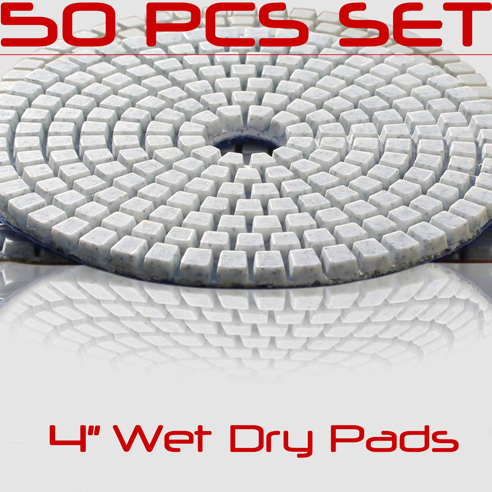 Diamond Polishing Pads 4 Inch 50 piece Set Wet Dry For Granite Concrete Marble