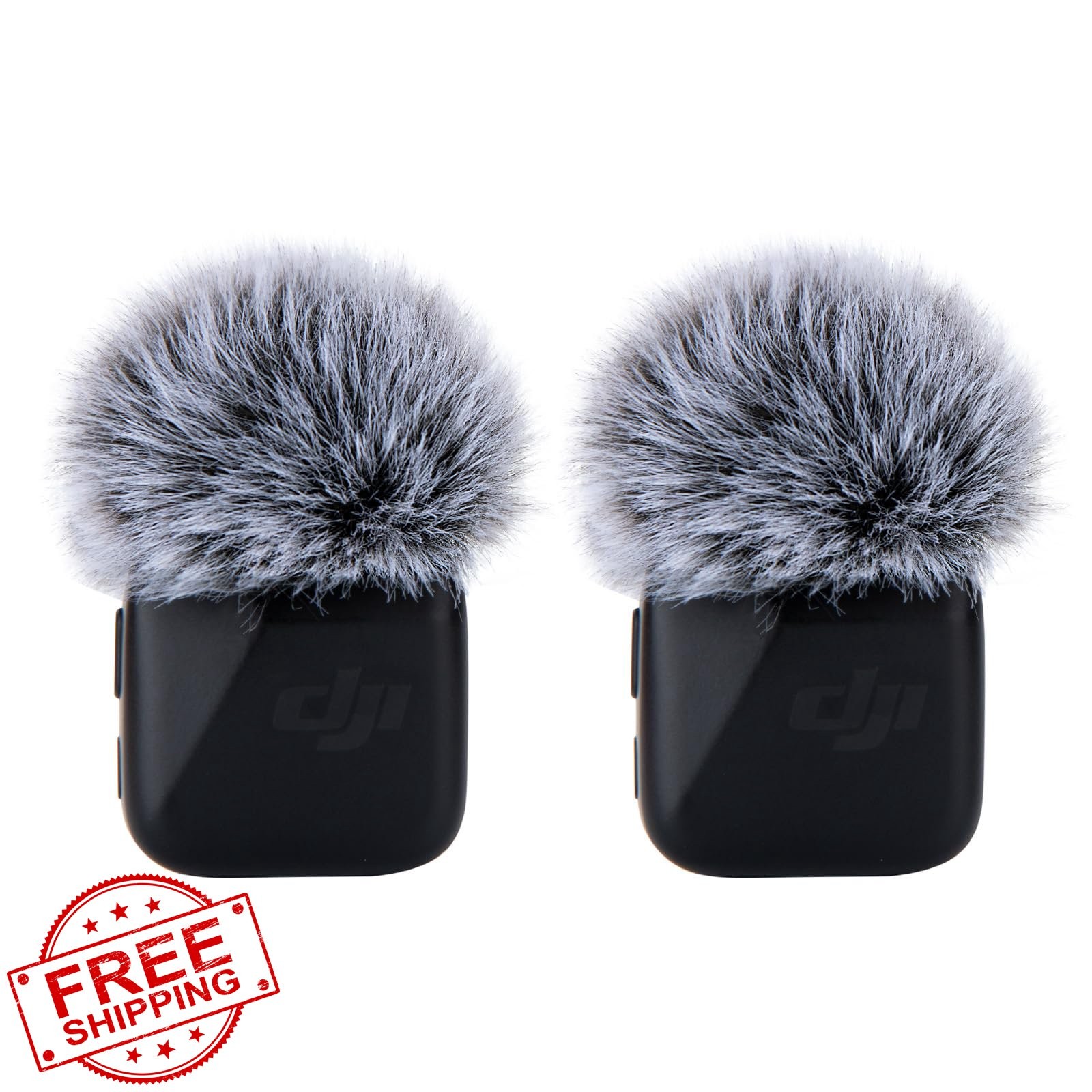 2 Furry Mic Windscreens for DJI Mic Mini Grey