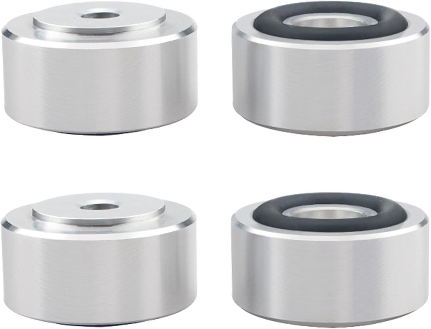 4PCS Silver Aluminum Alloy Speaker Isolation Feet, Turntable Isolation Pad