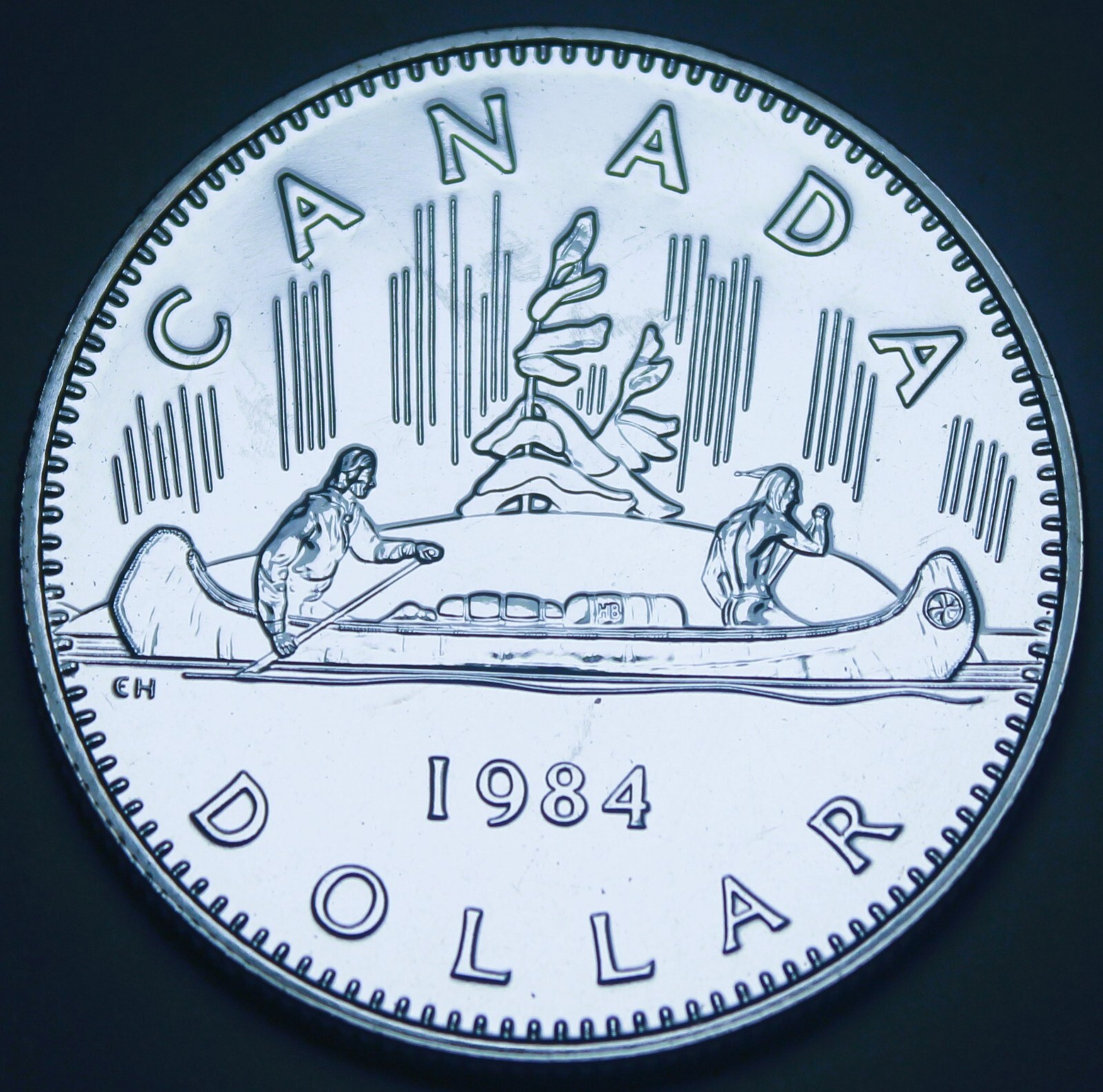 Proof-Like Canada 1984 Canoe Dollar~Royal Canadian Mint~Excellent~Free Ship