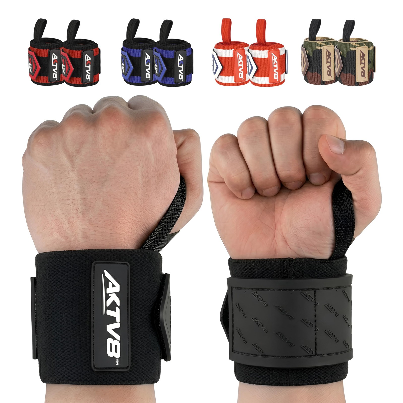 Wrist Wraps for Heavy Bench Press & Weightlifting – Heavy Duty Stiff Elastic ...
