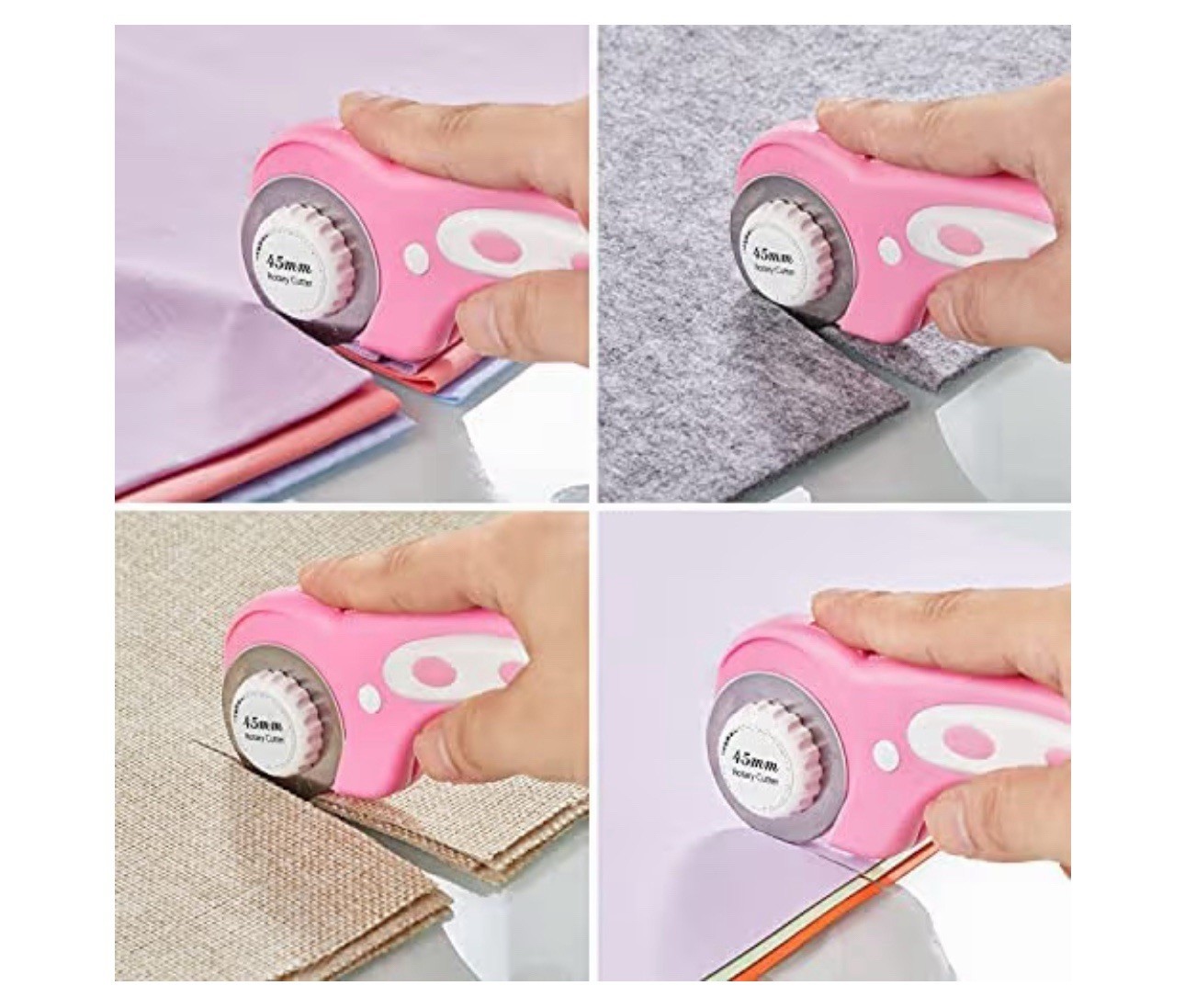 45Mm Rotary Cutter with 5Pcs Extra Blades, Ergonomic Handle Rolling Cutter with