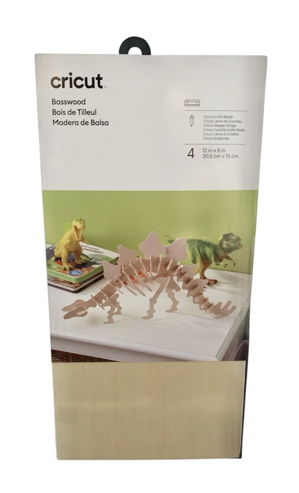 Cricut Basswood 1 Pack of 4 pieces 12" x 6" 30.5 cm x 15 cm Wood Craft New