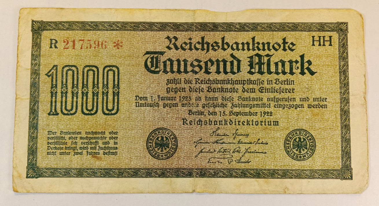 Germany 1922 1000 Mark Circ Fair