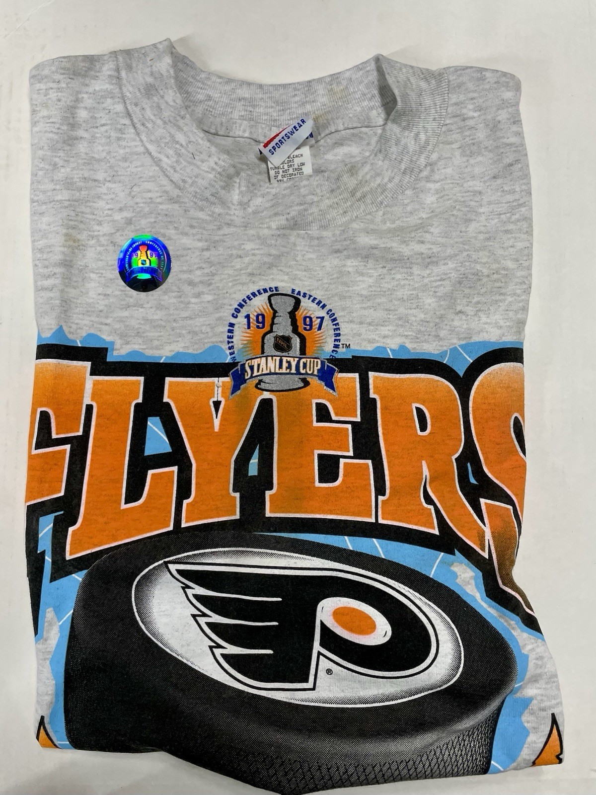 Phila. Flyers T Shirt Mens Med 1997 Stanley Cup NHL Championship Mint w/Hologram