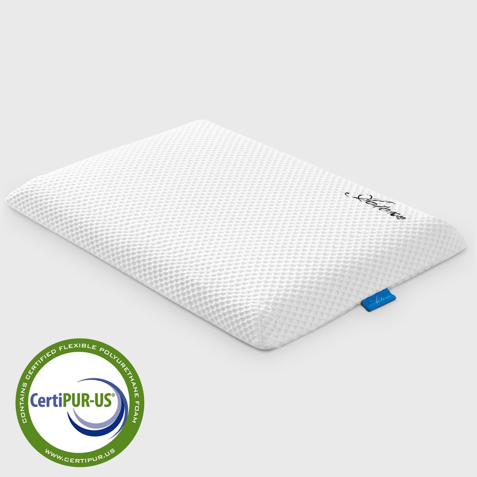 Thin Memory Foam Pillow | Low Profile Pillow | Thin Pillow for Stomach Sleepe...
