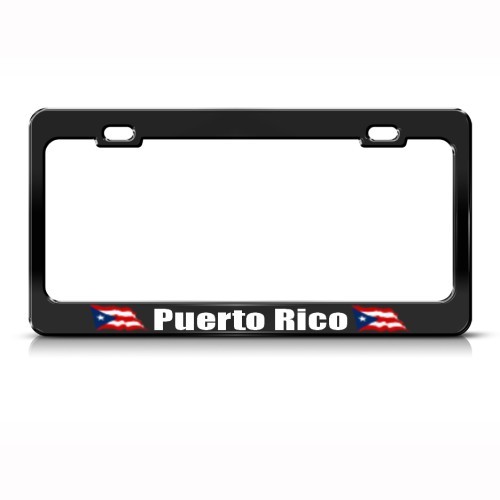 PUERTO RICO RICAN FLAG COUNTRY Metal License Plate Frame Tag Holder Two Holes