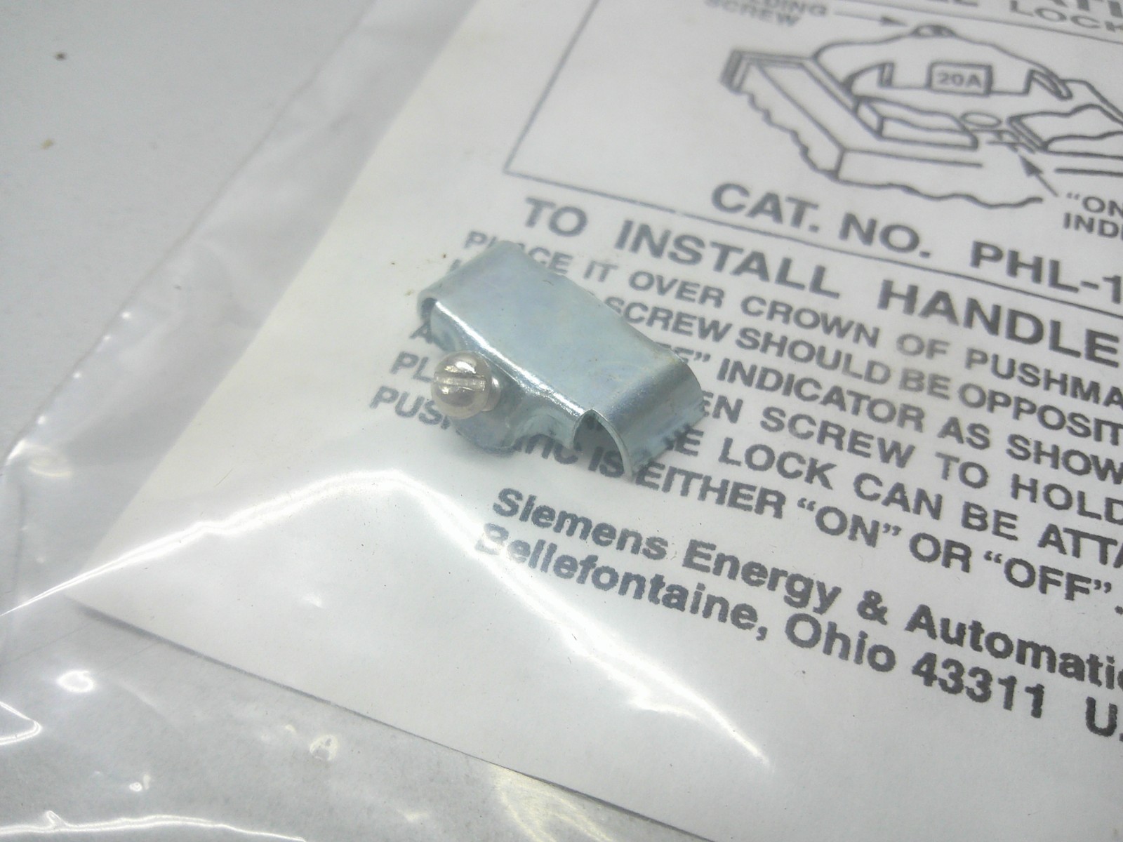 NEW Old Stock Siemens Pushmatic Handle Lock PHL-1