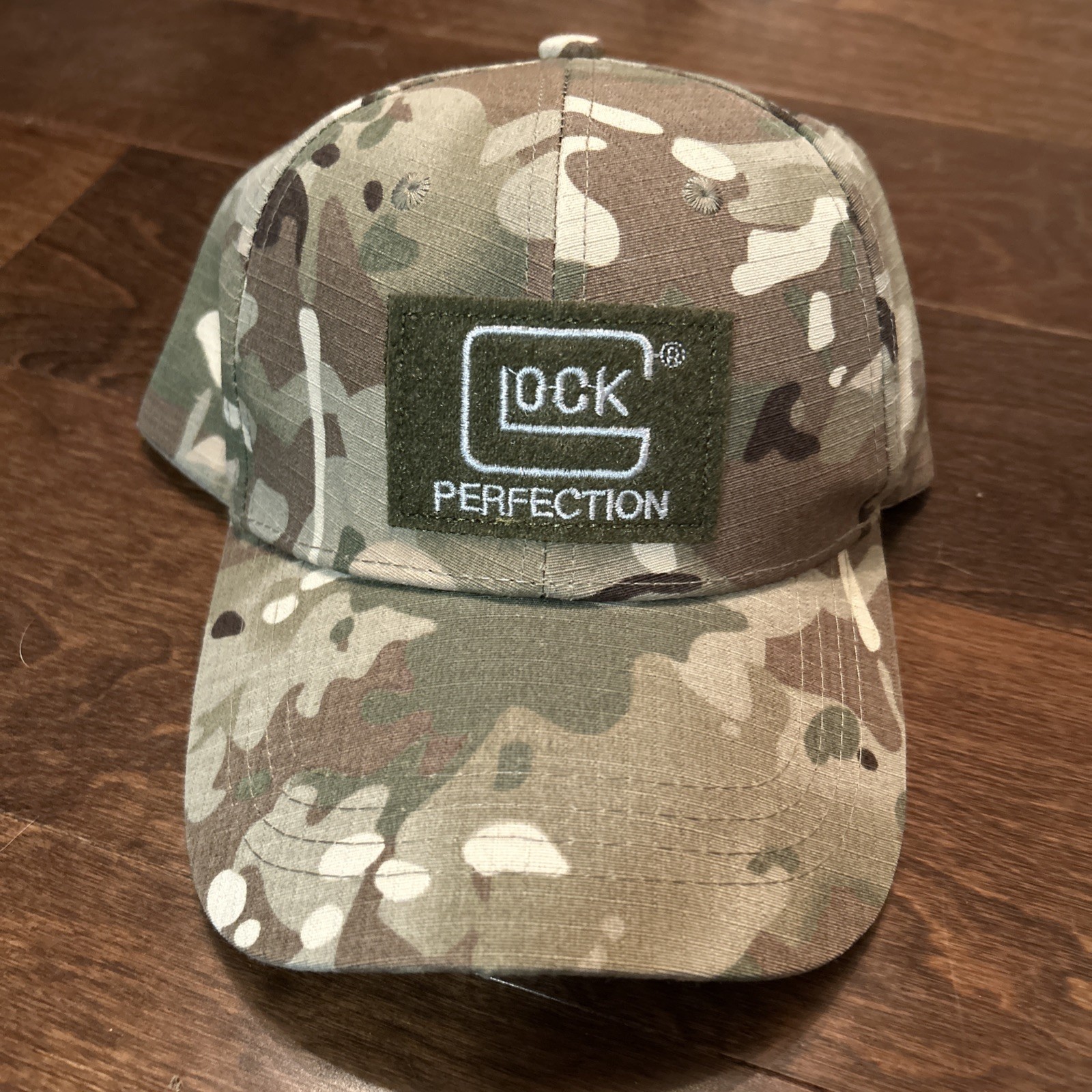 Glock Perfection Mens Embroidered Patch Baseball Cap Black Camo OSFA One Size