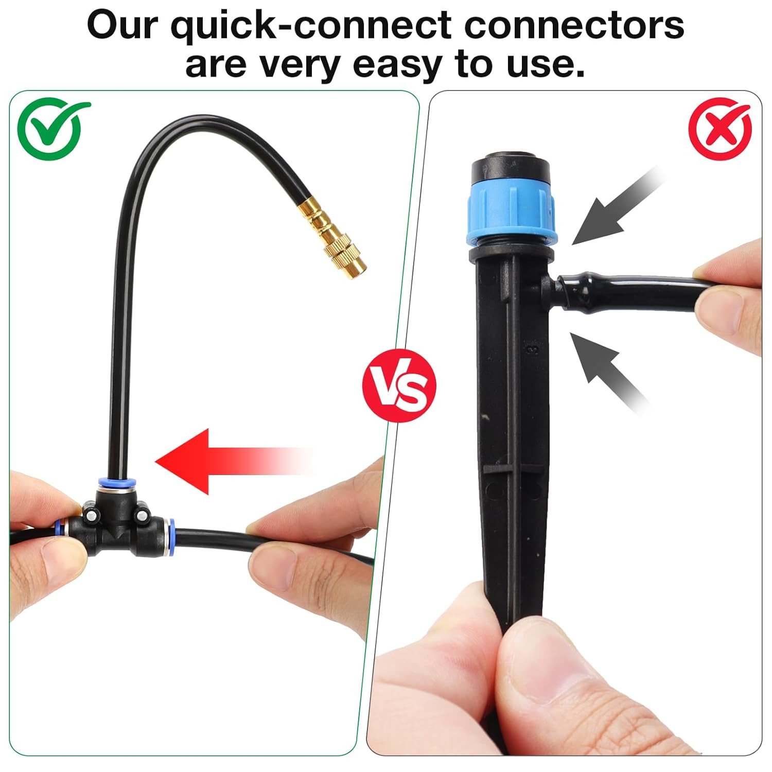 50Ft 1/4" Drip Irrigation System with 12 Adjustable Copper Nozzles