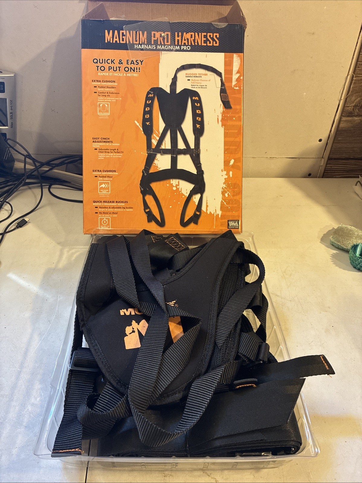 Muddy Outdoors Magnum Pro Padded Adjustable Treestand Harness System, Black