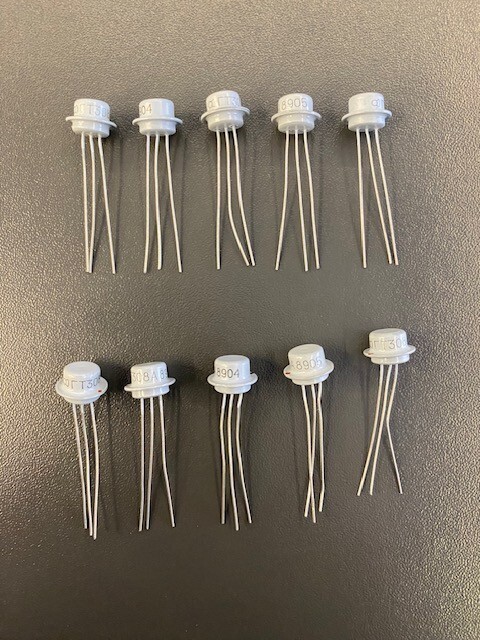 GT308A / 1T308A (ГТ308A -rus.) P-N-P Germanium Transistors. NOS. Lot of 10 pcs.