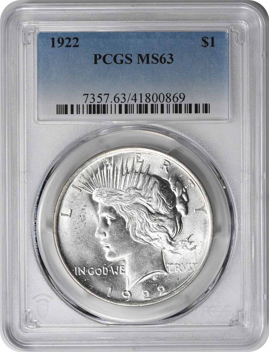 1922 Peace Silver Dollar MS63 PCGS