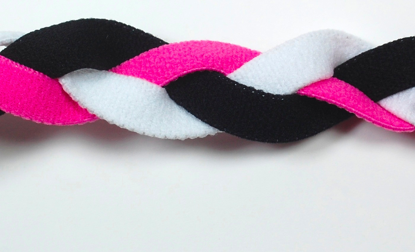 NEW Pink White Black Braid Hair Band Head Under Sweaty Headband Armour Non Slip