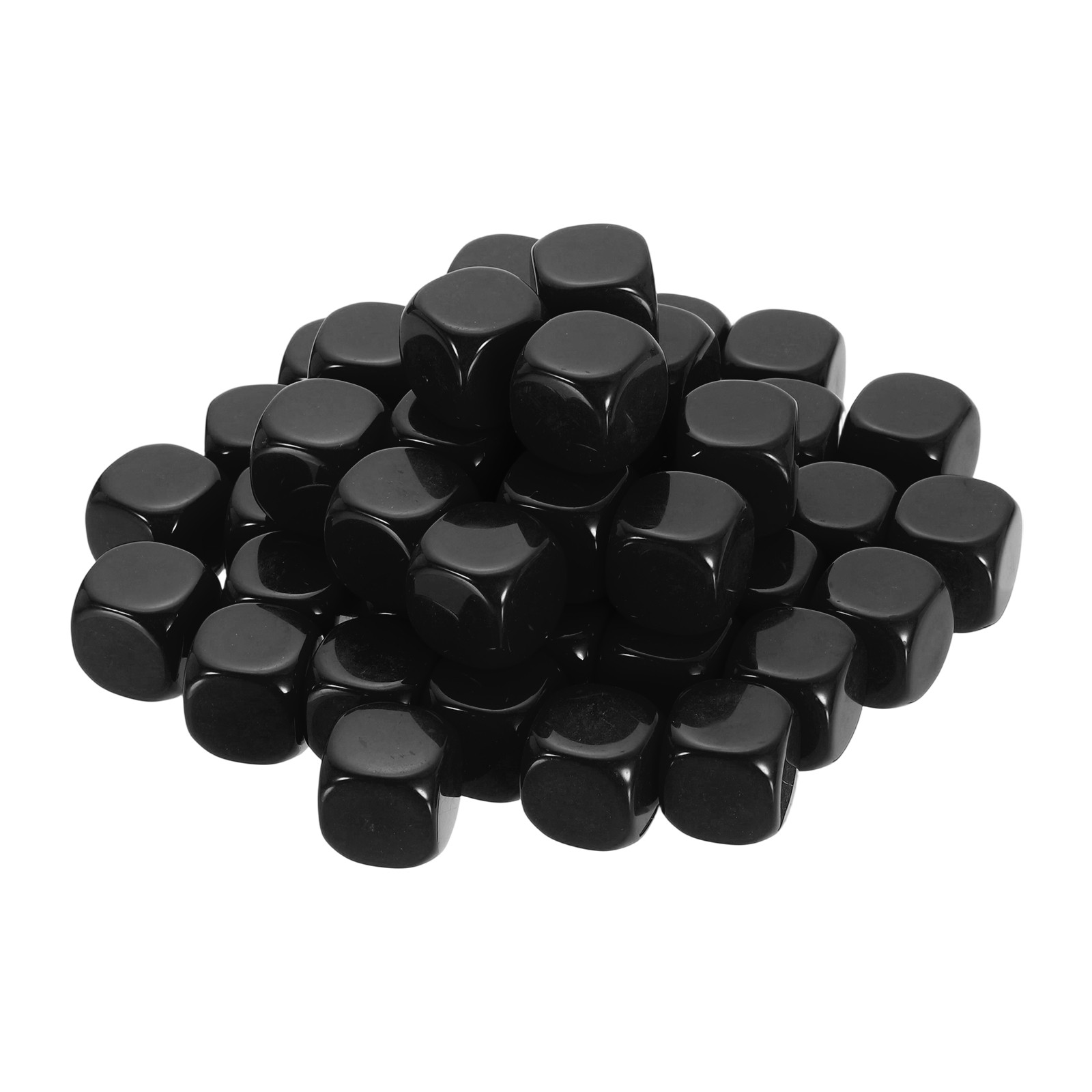 100Pcs Rounded Blank Six Sided Dice 20mm/0.8inch Acrylic Dice, Black