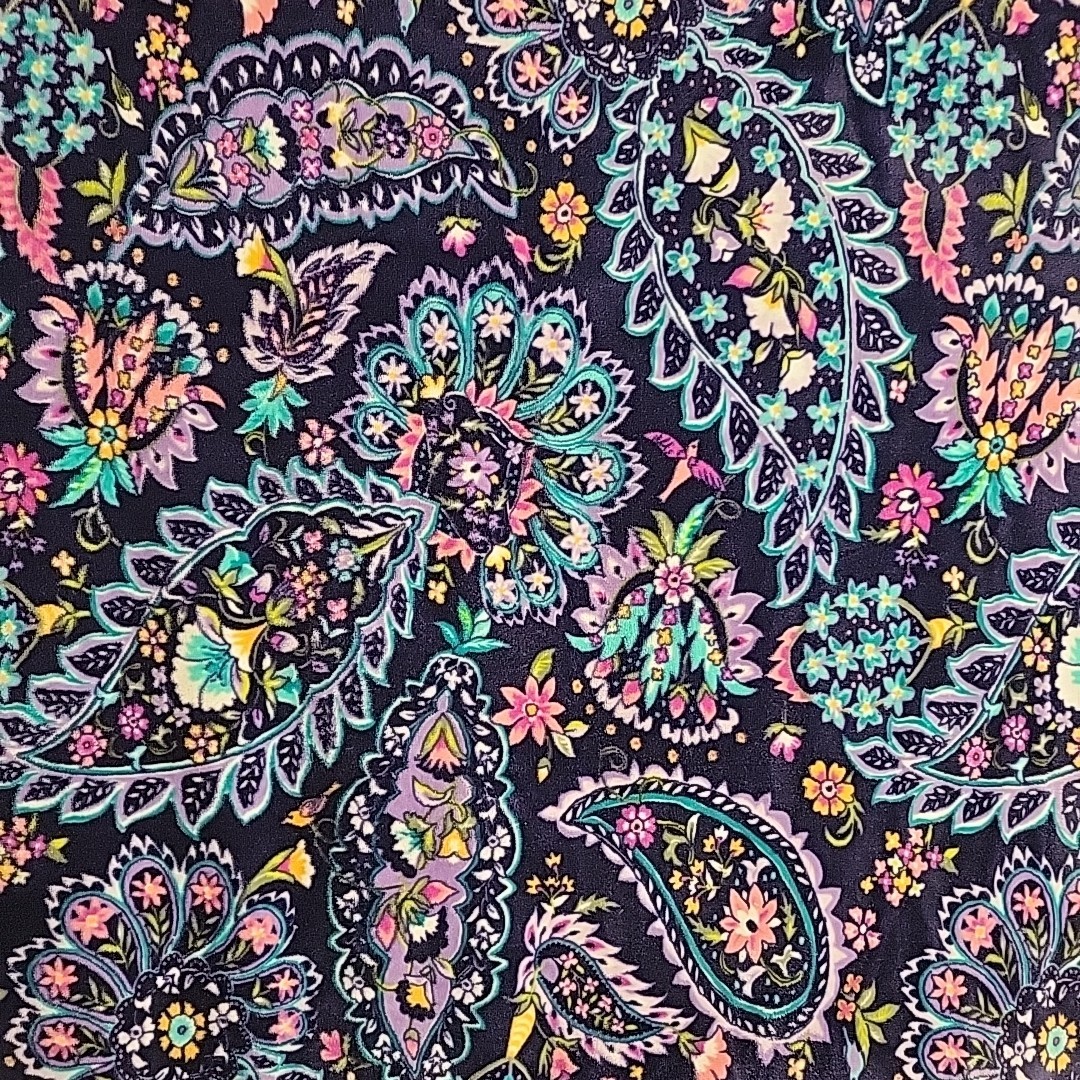 Vera Bradley Throw Paisley Fleece Lined Blue Floral Heavy Blanket 46” X 72"