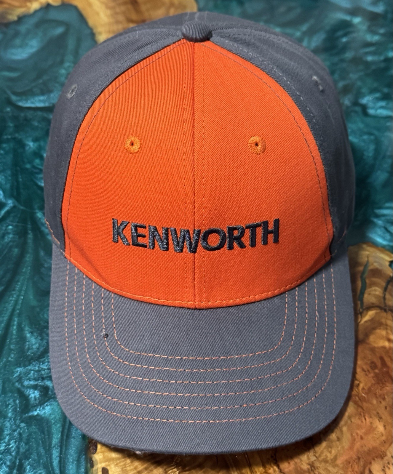 Kenworth Blaze Orange Trucker Hat KW semi diesel Neon Cap gear truck