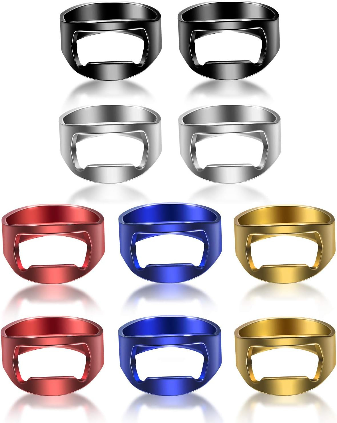 10 Pieces Ring Bottle Opener Stainless Steel Beer Bottle Opener Colorful Finger