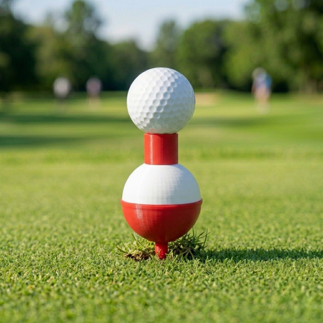 Fishing Bobber Golf Tees 5 Pack, Novelty Gag Gift for Golfers, Red White Pack