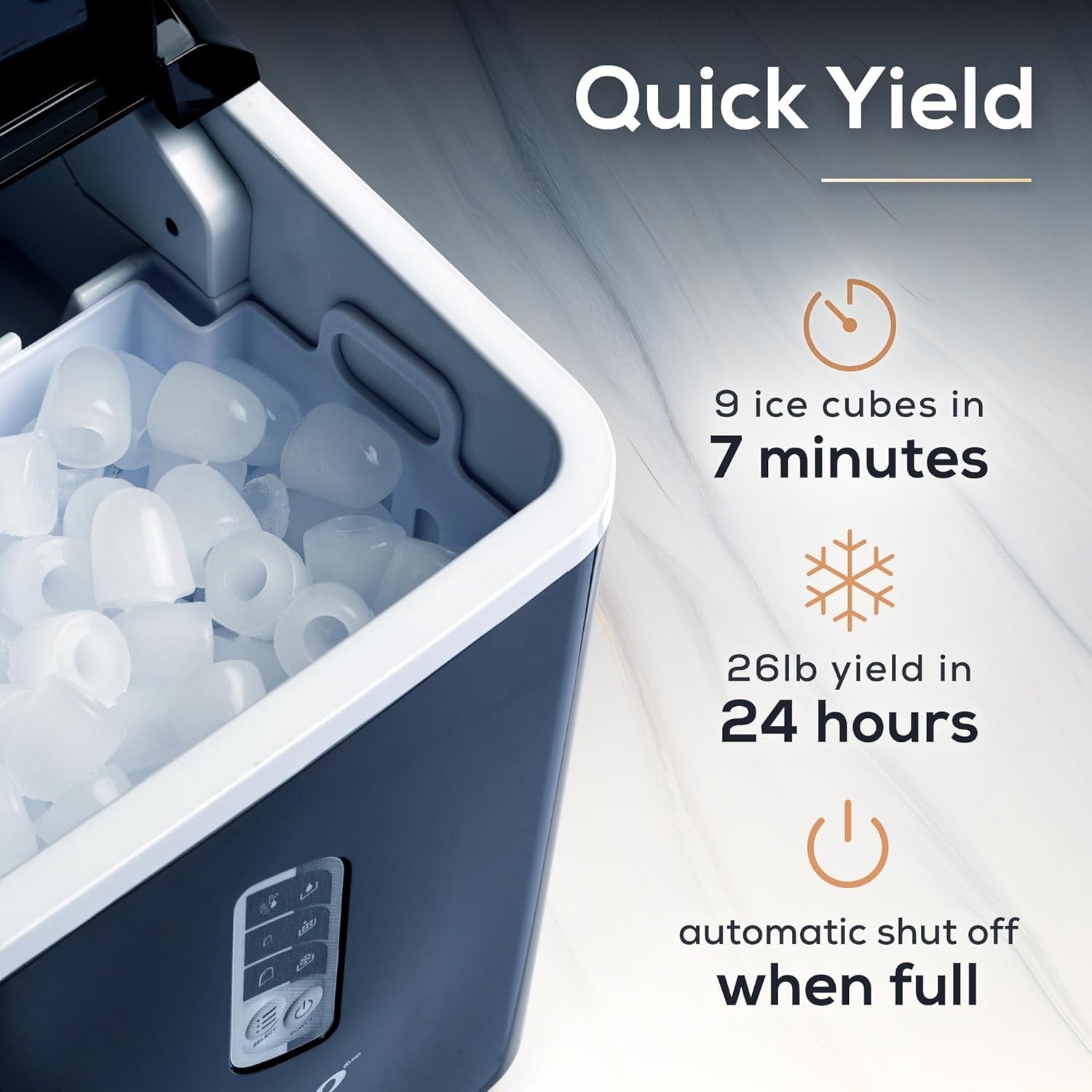 Handled Portable Ice Maker with Scoop - Ice Maker with LED Control Panel & 1 ...