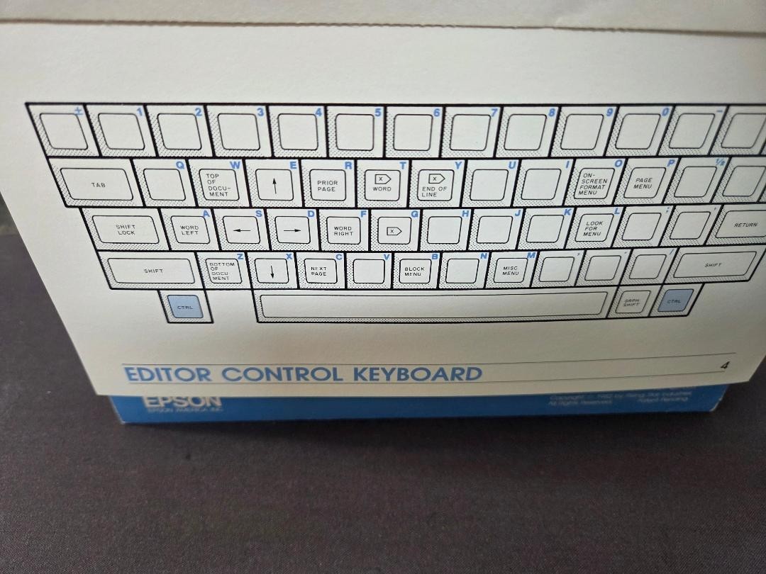 Vintage 1983 Valdocs Keyboard Ref. Guide Epson QX-10 Computer