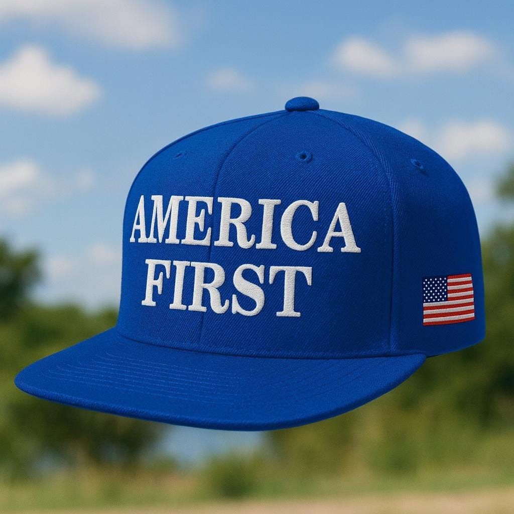 America First Embroidered Hat USA Patriotic Snapback Cap