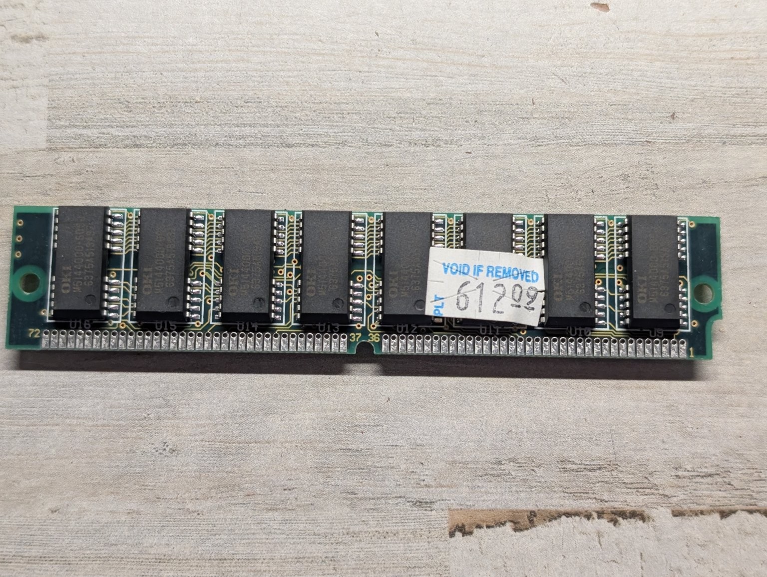 OKI M514400D 4MB 72-Pin FPM SIMM RAM Memory Module Vintage PC