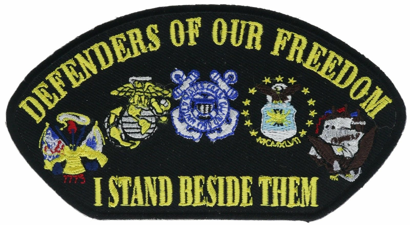 Defenders Of Freedom I Stand 5 inch  Embroidered Hat Shoulder Patch F2D12J