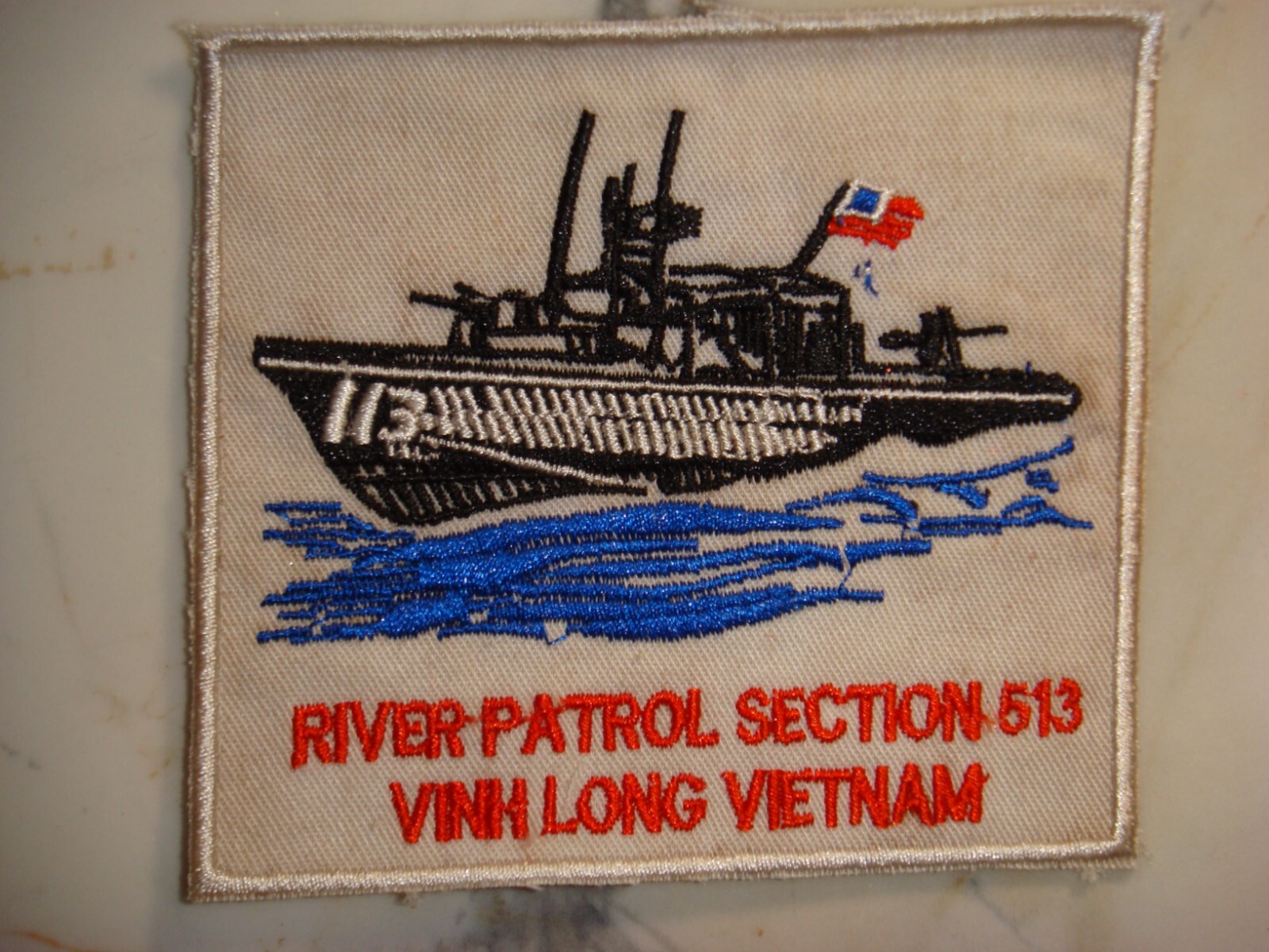 US NAVY RIVER PATROL SECTION 513 PBR VINH LONG VIETNAM,  WAR PATCH