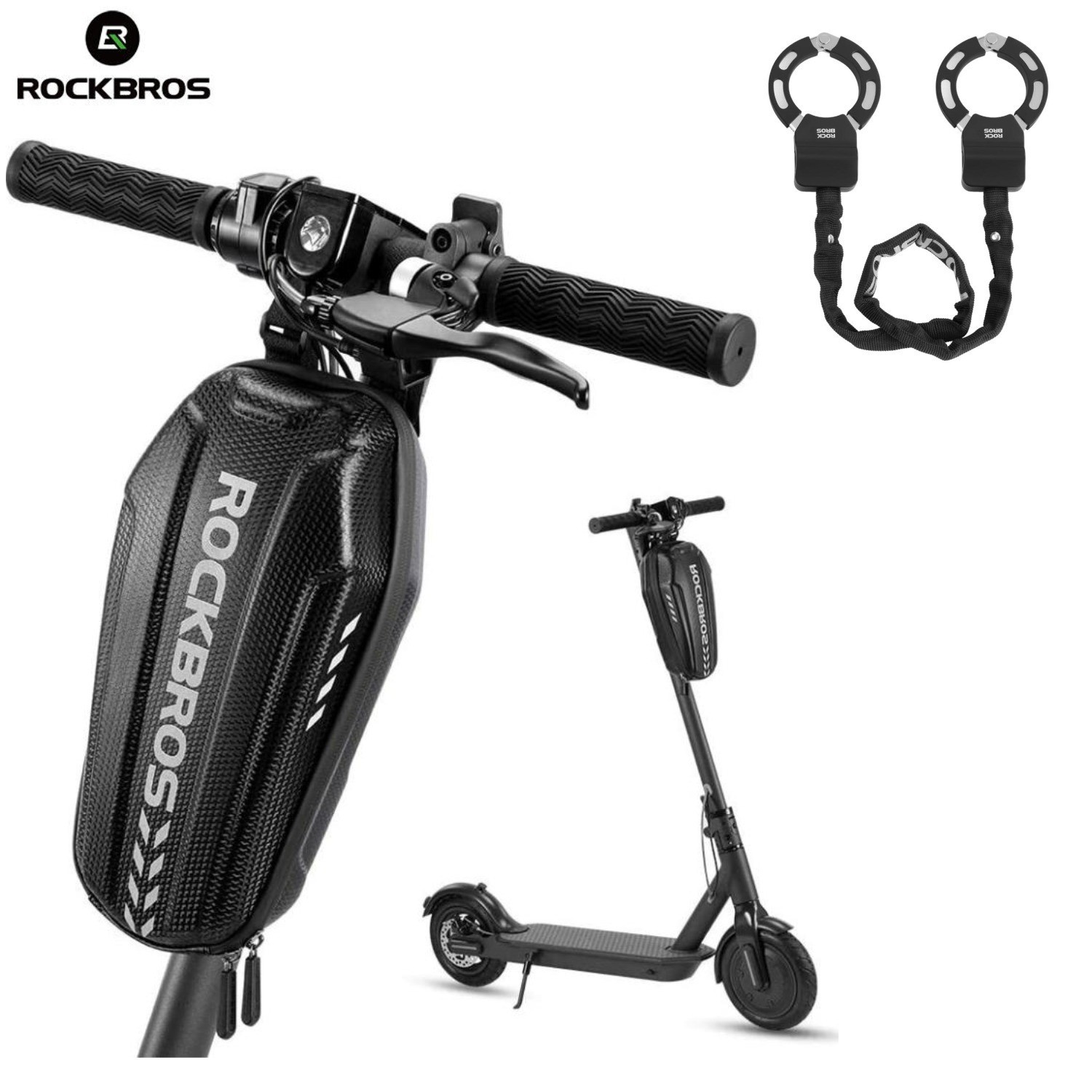 ROCKBROS Electric Scooter Lock 23.4"Anti Theft Bike Chain Lock with Scooter Bag