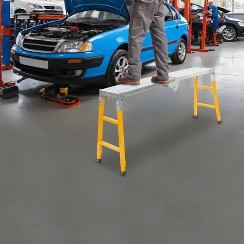Portable Work Platform Adjustable with Folding Legs for Workshop/Garage/Office