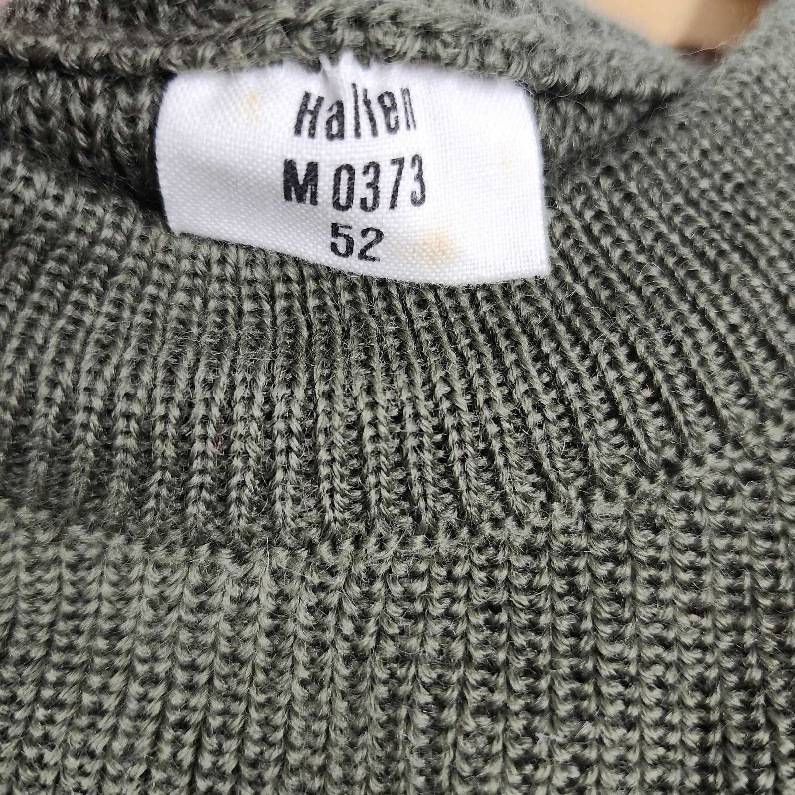 German Military Commando Sweater Pullover Flags Wool Blend H50 Size L Distressed
