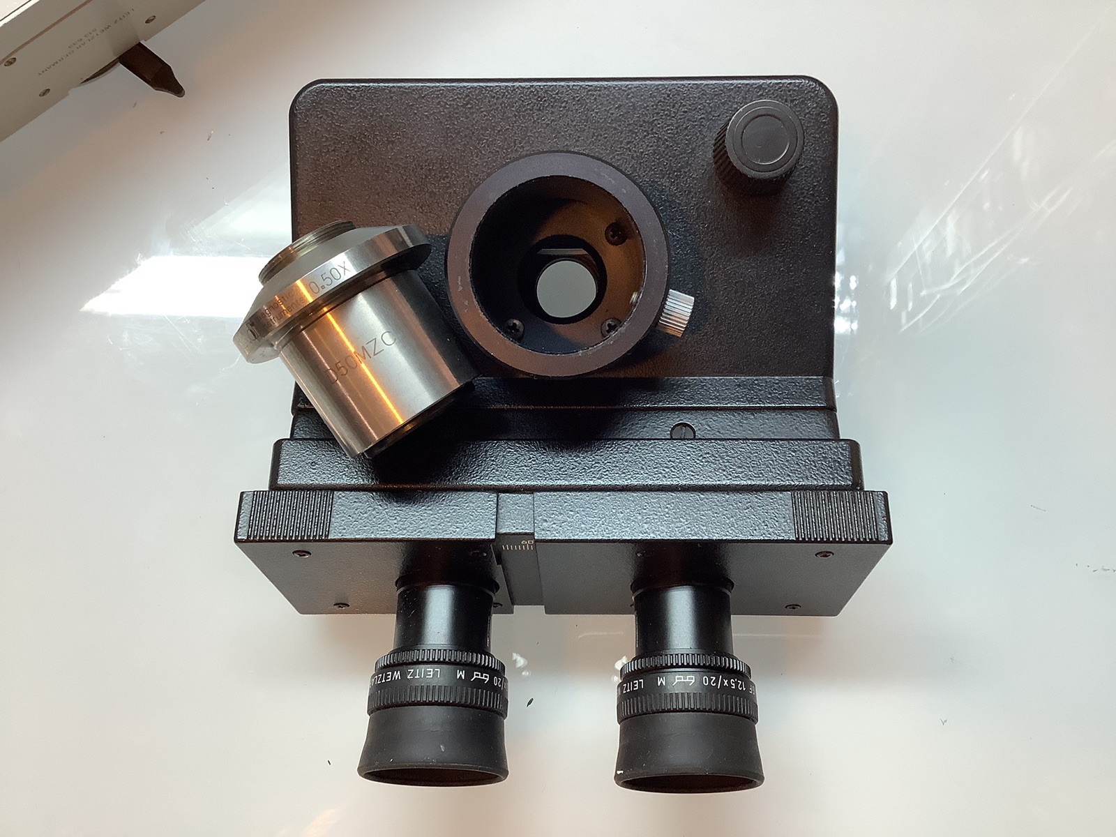 Dual Leitz LabroLux S Microscope w/ Microscopes Bridge And Spare Bino Head