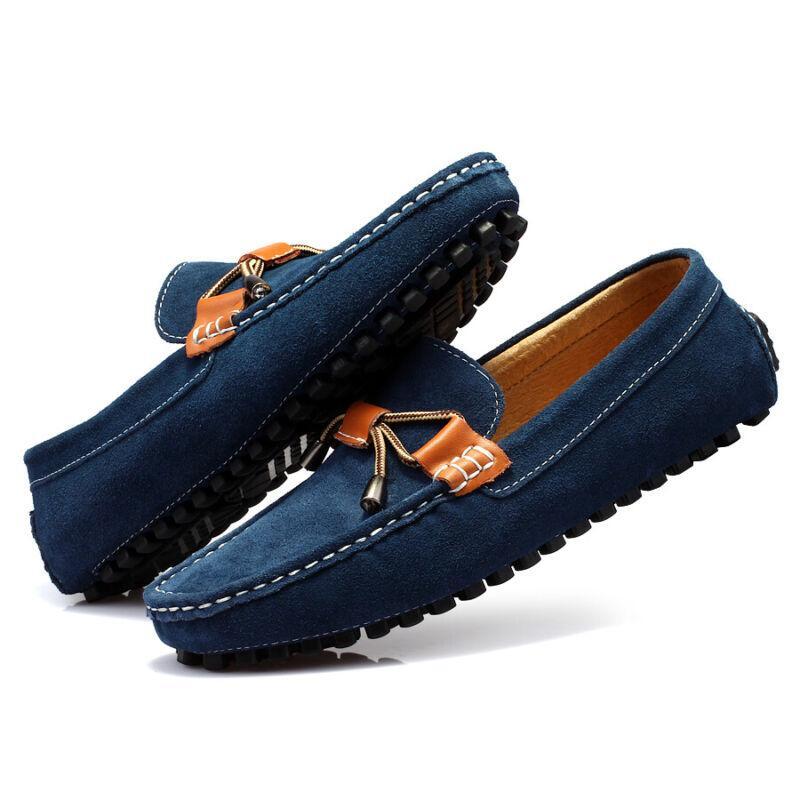 Men's Suede Boat Shoes Loafers Driving Moccasin Gomminos Slip On Formal Flat OL