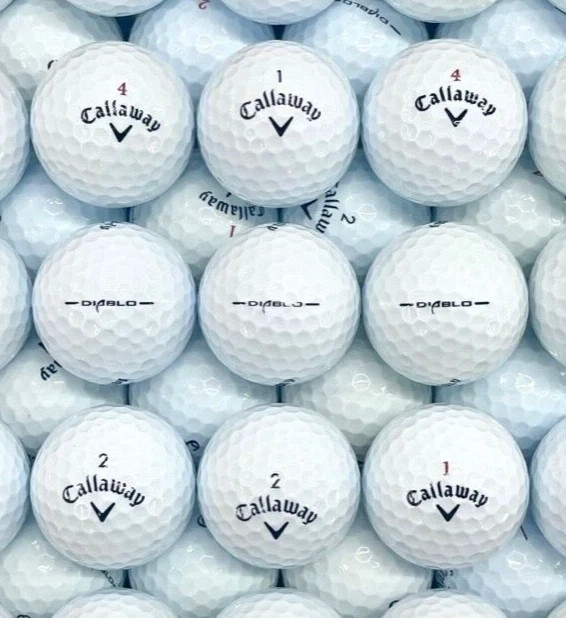 50 Callaway Diablo Bulk Lot Used Golf Balls 5A Mint Condition White