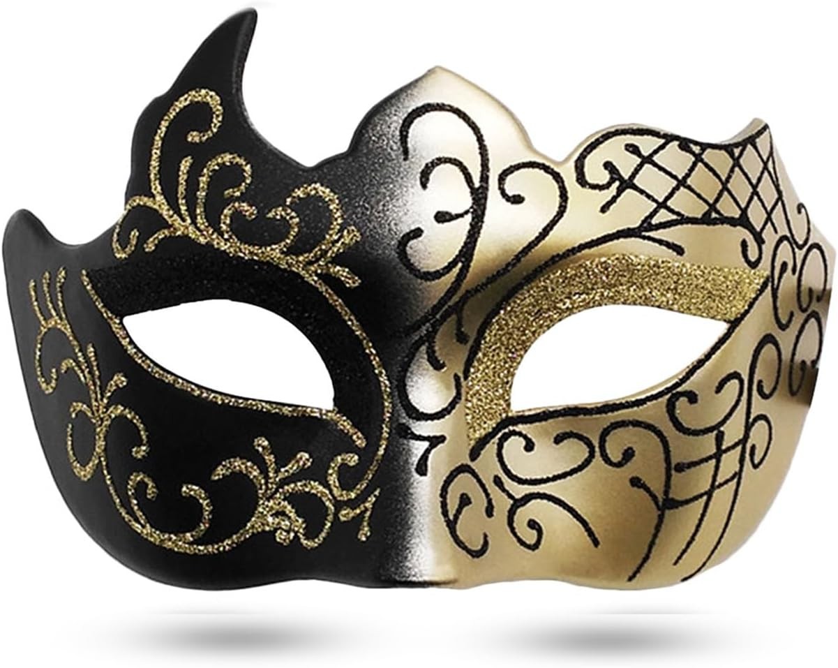 Masquerade Mask for Men Vintage Venetian Halloween Party Gold