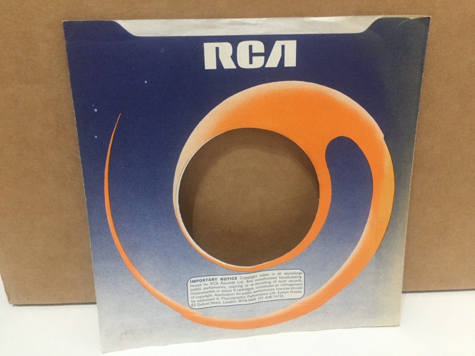 RCA 7" VINYL RECORD SLEEVE VERY GOOD CONDITION