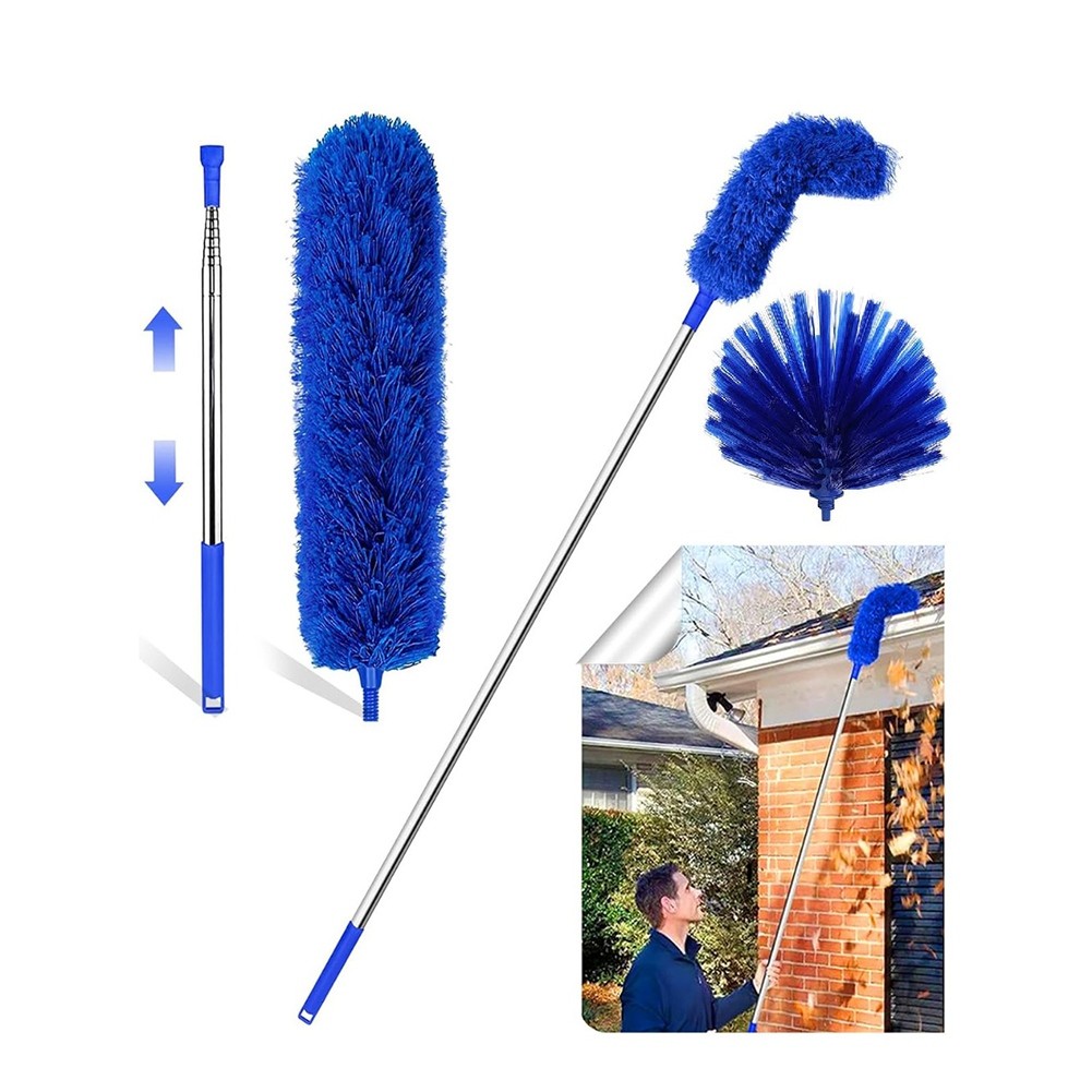 Cobweb Duster with Extension Pole,  Web Brush and Washable Ceiling Duster9610