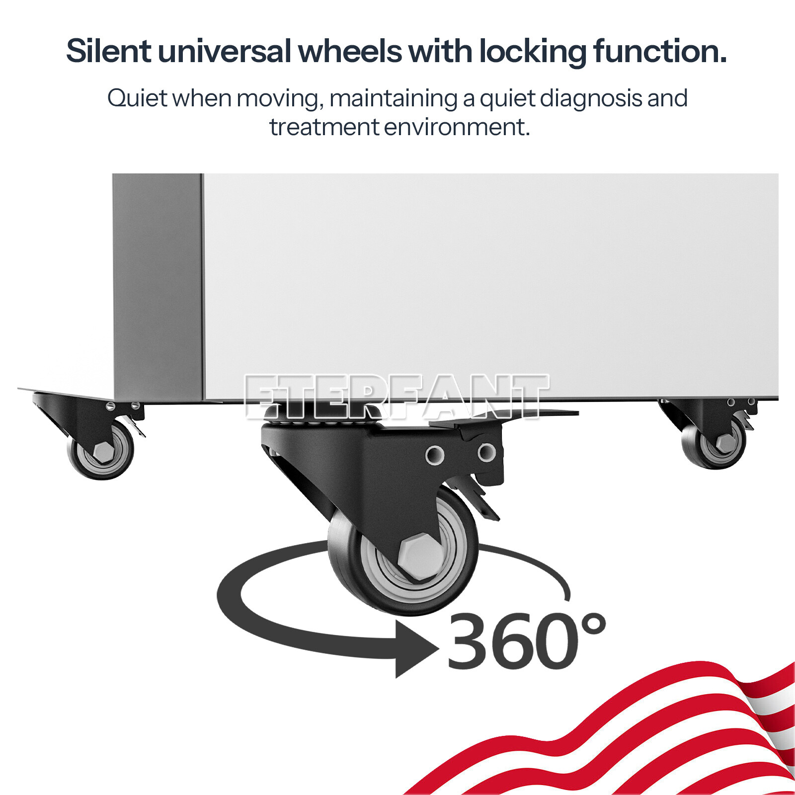 Dental Cabinet Rolling Medical Trolley Mobile Wooden Cart With socket 4 Drawers