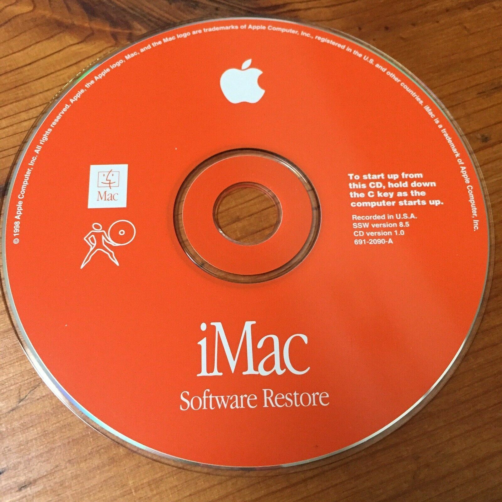 1998 Vintage Macintosh Mac iMac OS 8 8.5 Software Install Restore Disc CD