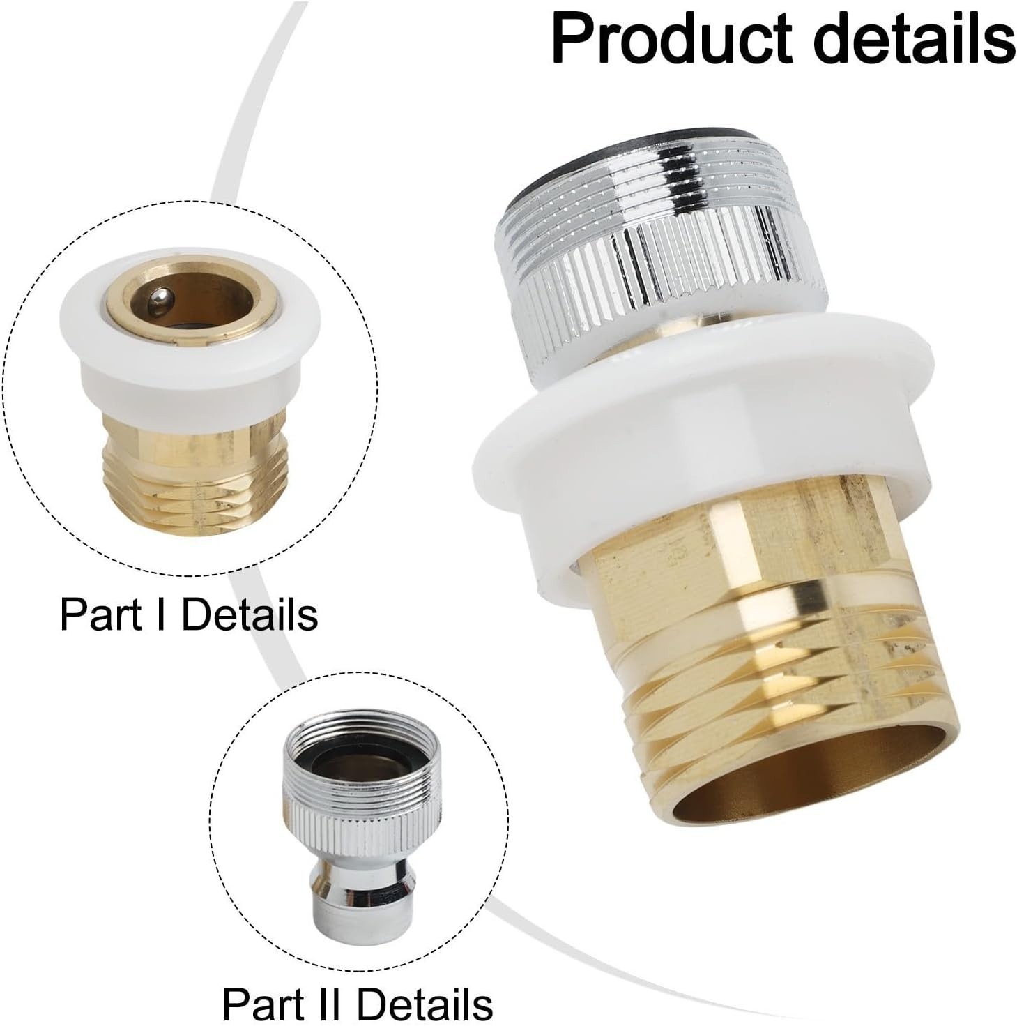 Portable Dishwasher Hose Adapter Brass 15/16 in or 55/64 in x 3/4 in GHT
